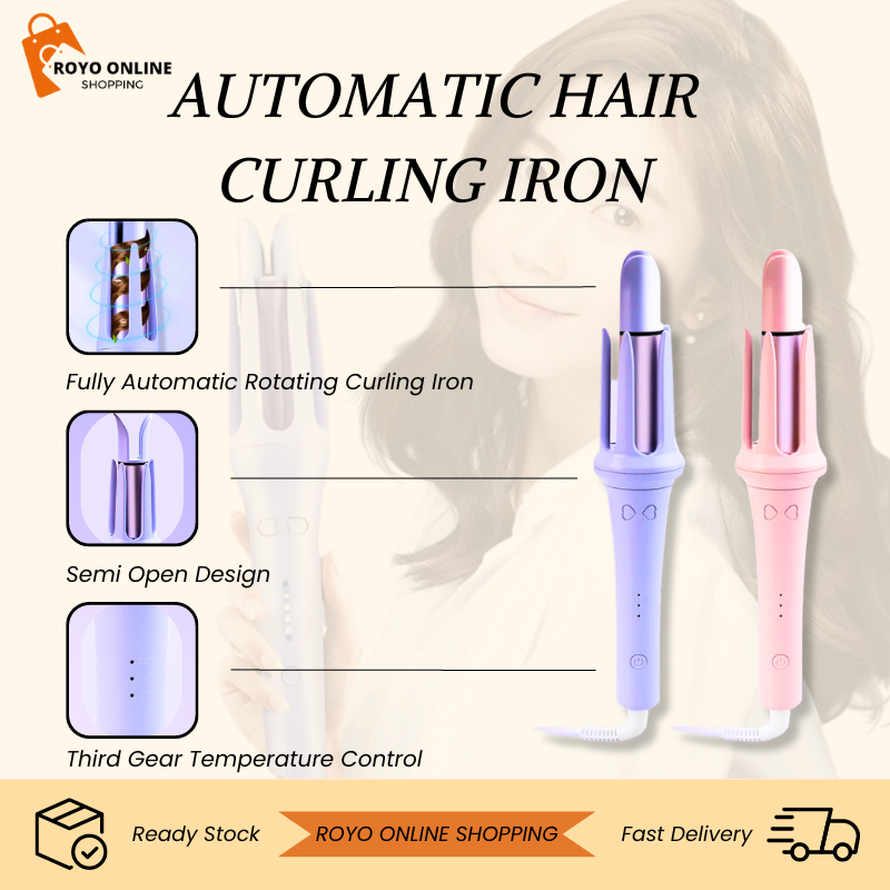 【ROYO OS】Hair Curler Curly Hair Iron Hair Curler Roller Curler Hair Styling Heatless Hair Curler 卷发棒 HB3005