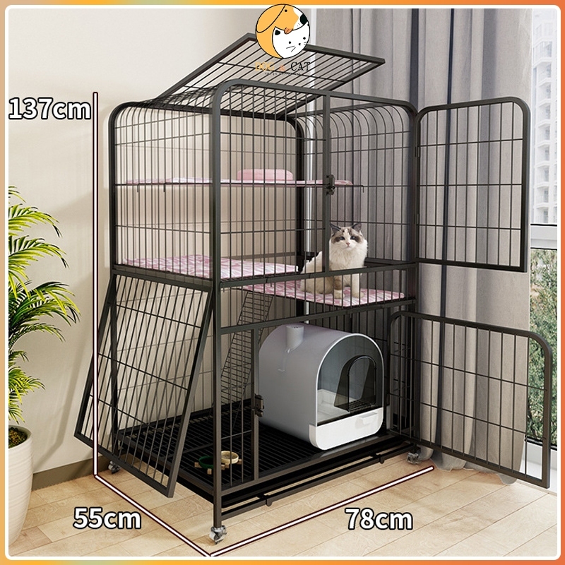 Sangkar Kucing Besar 2 3 Tingkat 4 Level Cat Cage Large Cat House Indoor Dog Cage Cat Villa Platform Besar Rumah Kucing