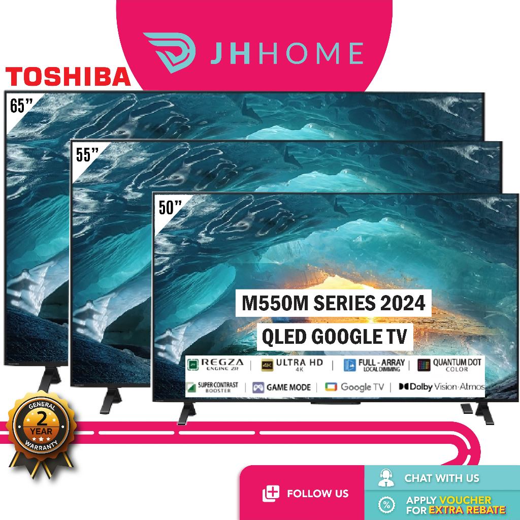 Toshiba 120Hz 4K UHD QLED Quantum Dot Google LED TV Television 电视 50M550MP 55M550MP 65M550MP 50" 55" 65" M550MP