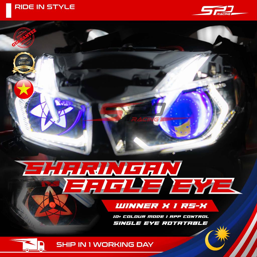 Sharingan Eagle Eye | 10+ Colour Mode | App Control | Single Eye Rotatable For Winner X / RS-X