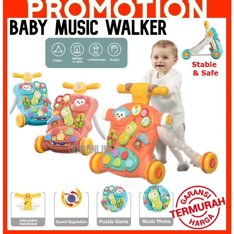 ~Ship From KL~ Musical Baby Walker Baby Walkers Learning Walker Baby Push Walker Music Toddler Walker bayi berlajar
