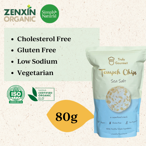 Truly Gourmet Natural Tempeh Chips Sea Salt 80g