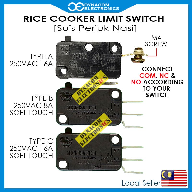 250V 16A Rice Cooker Limit Switch Rice Cooker Micro Switch Microwave Oven Limit Switch [ Suis Periuk Nasi]