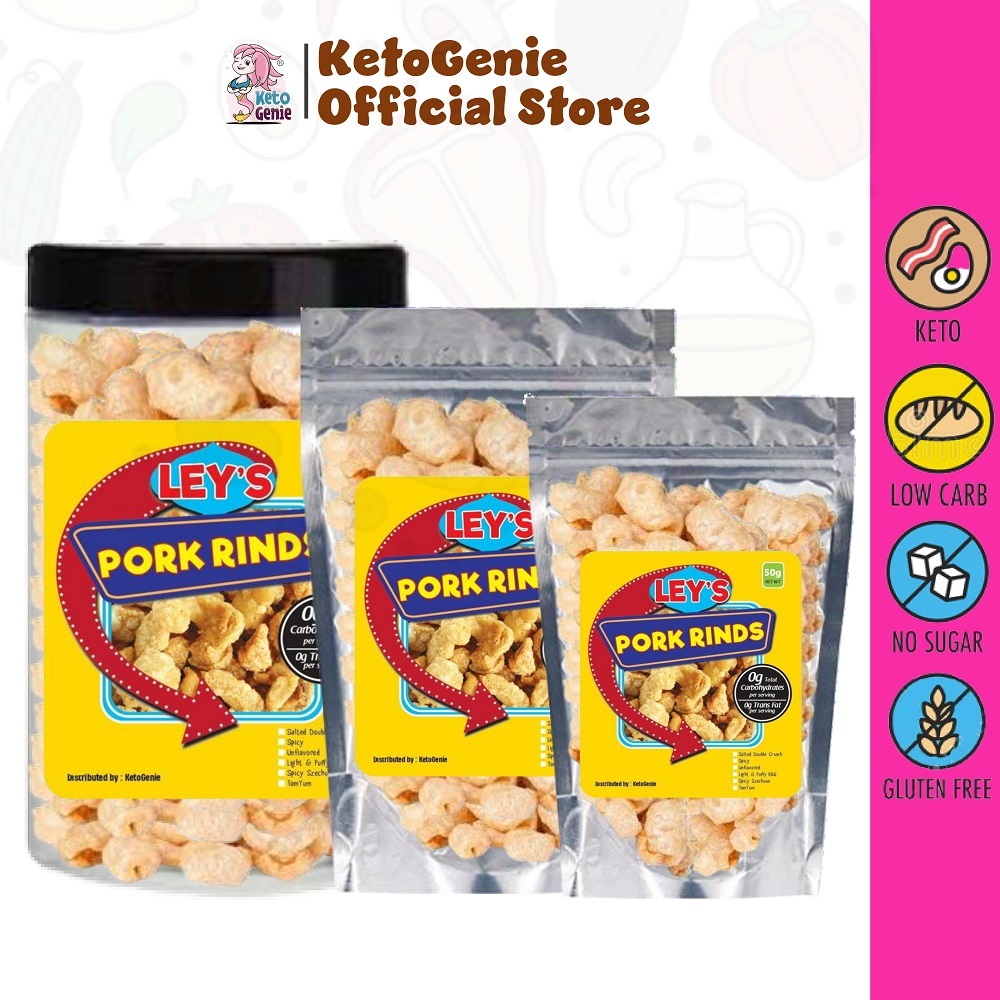 [NON HALAL] LEY'S Pork Rinds-Pork Skin Keto Snack 猪炸猪皮 生酮饮食 Zero Sugar Keto Diet Friendly MY