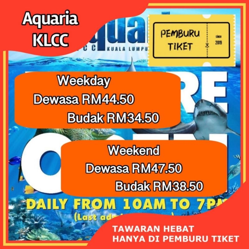 [PM HARGA PROMO] Aquaria KLCC E-Tiket