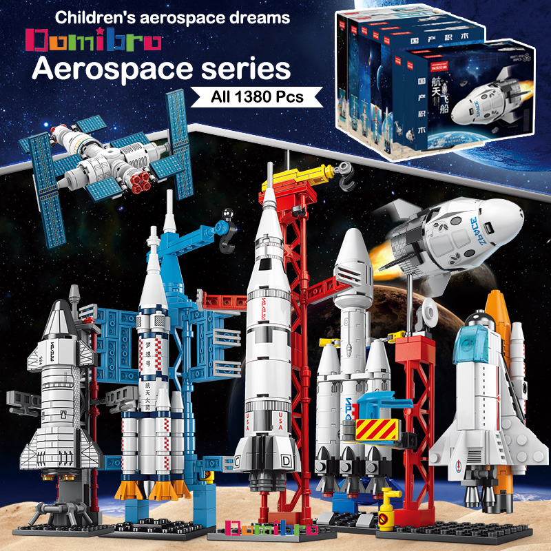 Space Shuttle Building Blocks Creative Aerospace Series Assembled Educational Toys for Kids Mainan