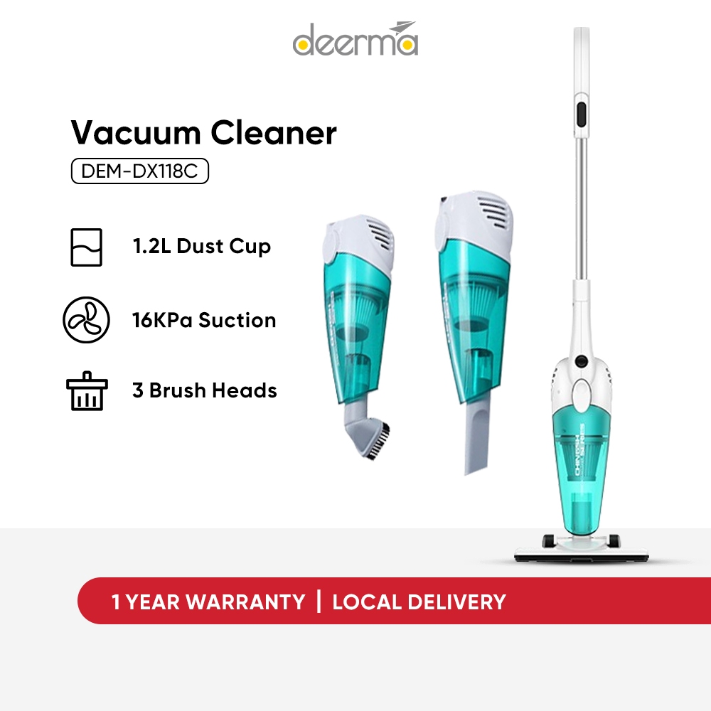 Deerma DX118C 2 in 1 Handheld Vacuum Cleaner With Cord 16KPa Dust Collector With HEPA Filter