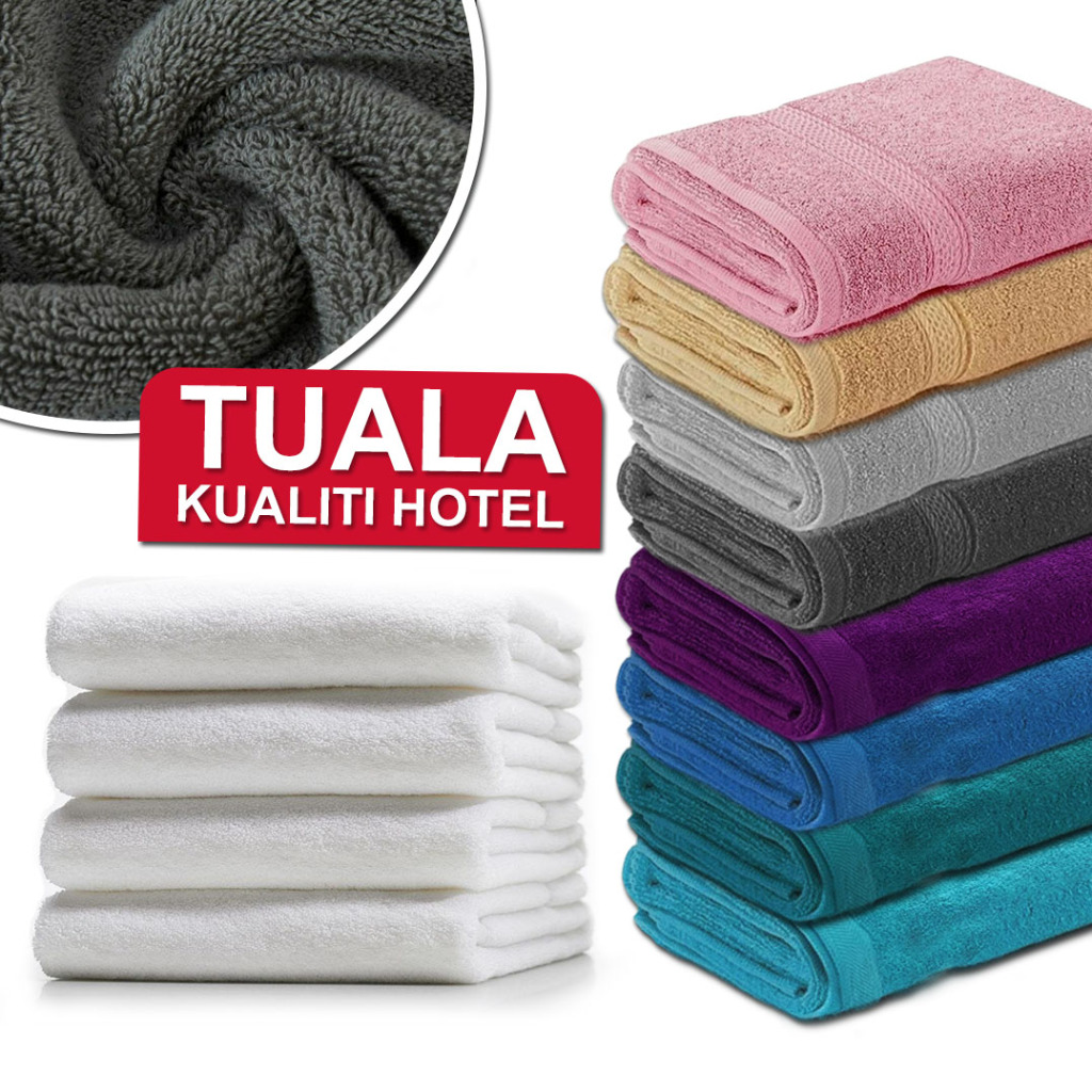 TUALA MANDI KUALITI HOTEL PELBAGAI COLOR HOTEL TOWEL BATH COTTON TUALA MANDI DEWASA SERAP AIR