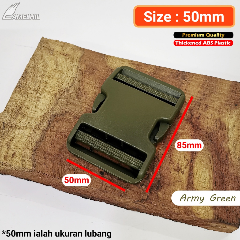 Green 50mm Side Release Buckle High Quality Quick Release Buckle for Backpack Plastik Buckle Hijau Army Green Clip Bag