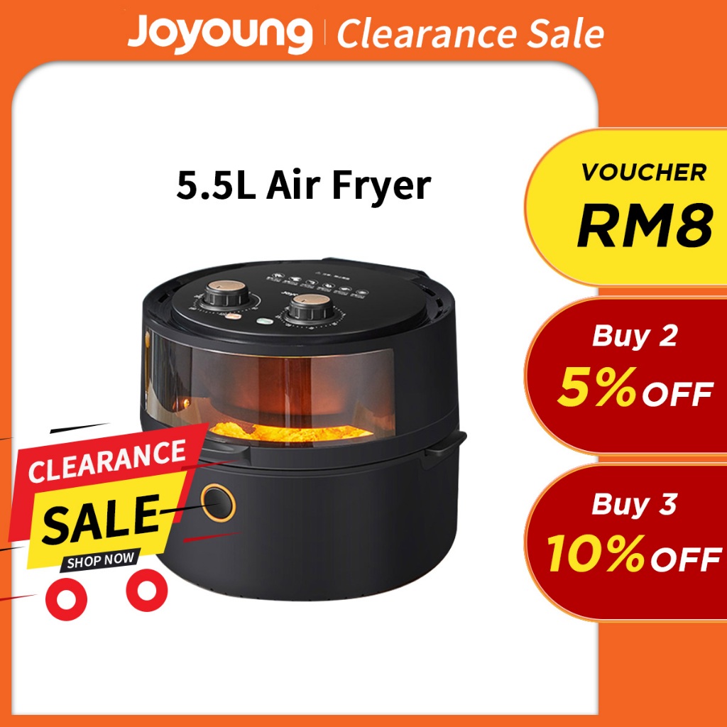 [ Malaysia Real Stock ] Joyoung 九阳 Visual Air Fryer 5.5L Electric Non-Stick Frying 空气炸锅 l Toaster l Grill l Safety Mark