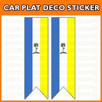Stiker Plat Kereta - Pulau Pinang Penang Bendera Car Plat Stiker CPBENDERA