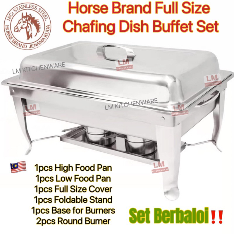 FULL SIZE CHAFING DISH STAINLESS STEEL FOOD PAN / BEKAS BUFFET SET SERVING TRAY CATERING /BEKAS LAUK KENDURI KATERING自由餐