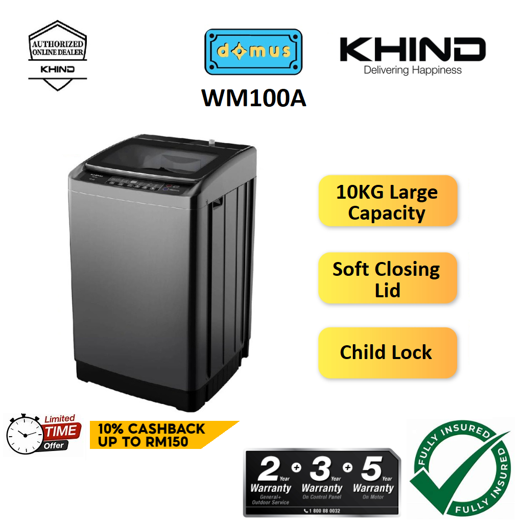 Khind Washing Machine 10KG Top Load Washer Machine Mesin Basuh Auto Murah Besar 洗衣机 洗衣機 WM100A