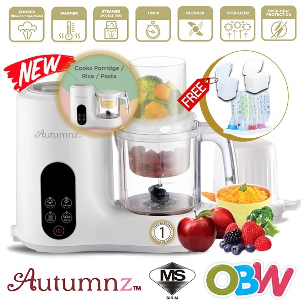 Autumnz Double Tier Multifunctional Baby Food Processor | Baby Food Processor (Free Food Storage Cup)