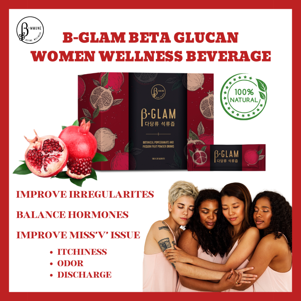 Bglam Effective Beta Glucan Women Wellness Supplement | support fertility/PCOS/balance hormone/relieve menstrual cramp