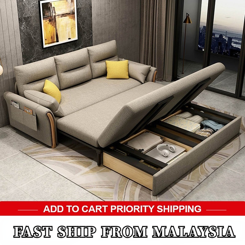 [Free Shipping]Multifunctional folding fabric sofa sofa bed three-person sofa 1.8M three-in-one sofa bed 400KG