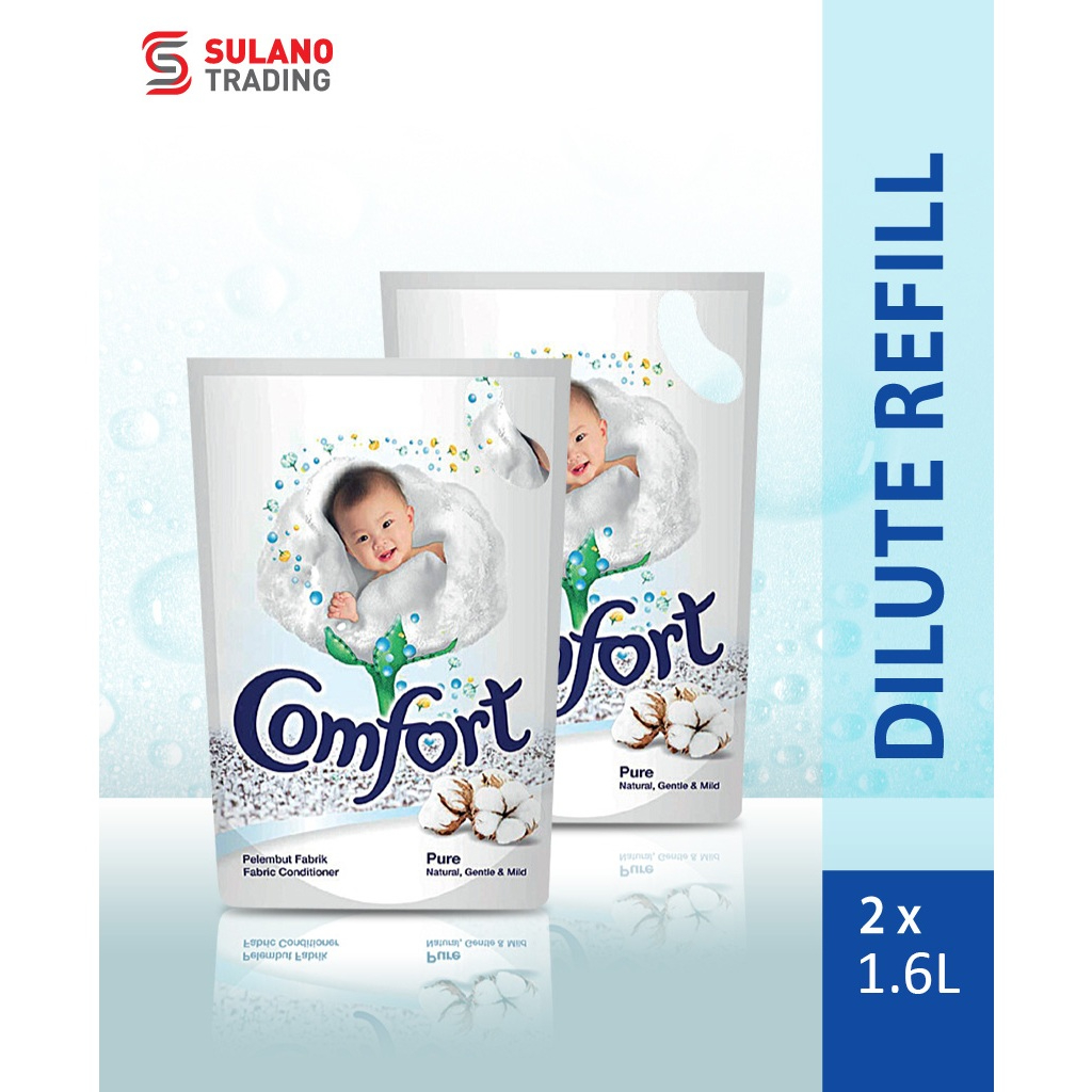 2x1.6L Comfort Pure Fabric Conditioner Refill