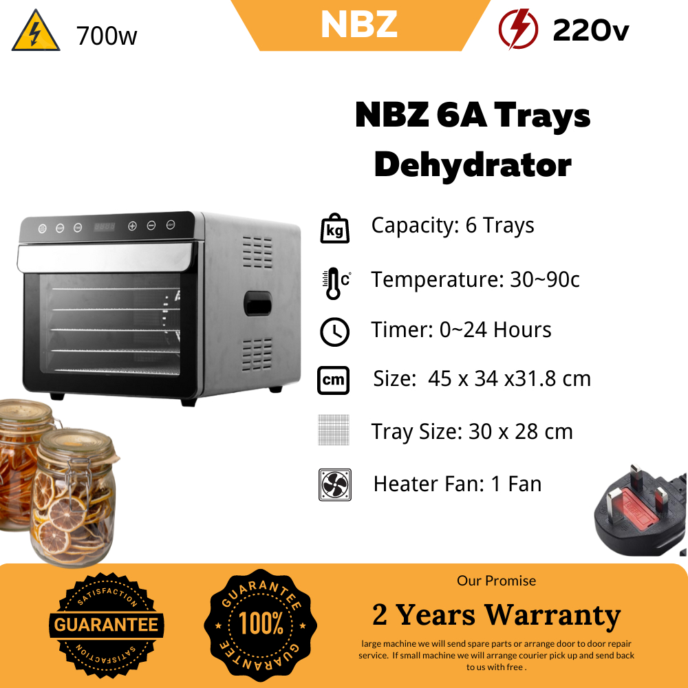 NBZ 6A Trays Dehydrator Machine Food Dryer Fruit Dryer Meat Dryer Dehydrator Oven mesin pengering makanan 食物烘干机 干果机