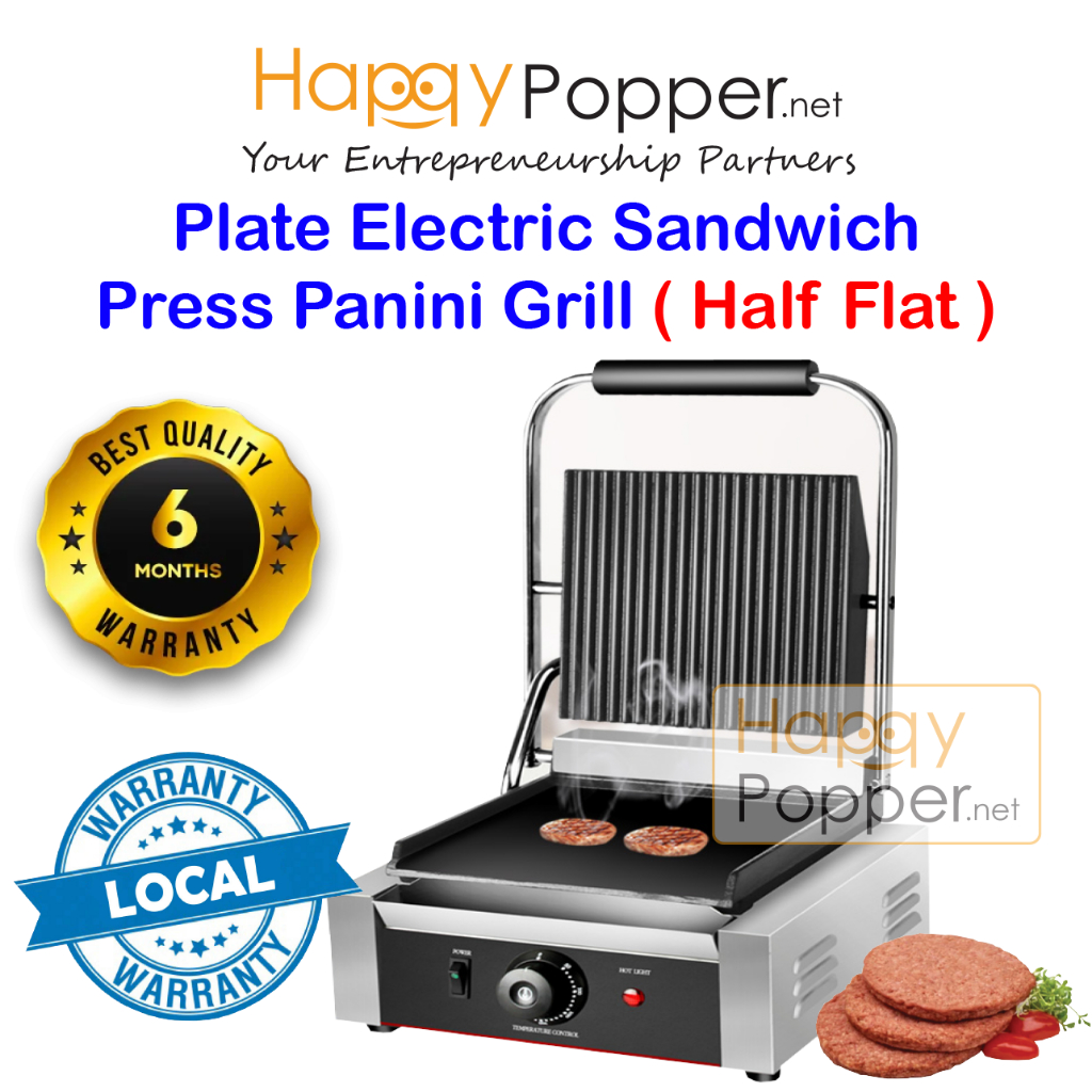 Commercial Electric Belgium Press Griddle Plate Sanwich Toaster Grill Panini Maker Machine 811 Half Flat商用压板电扒炉