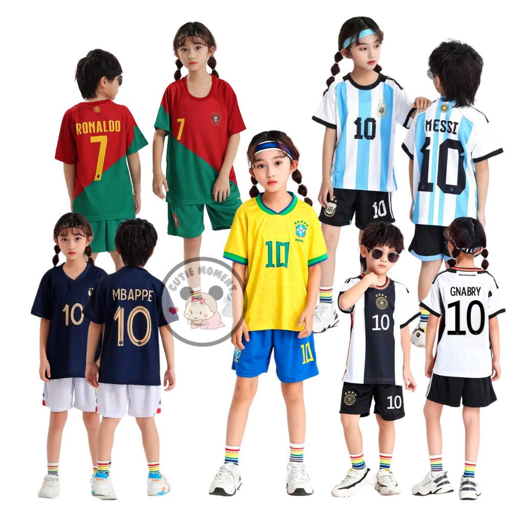 baju bola sepak budak set jersey world cup jersey budak lelaki football jersey kids home player England German Portugal