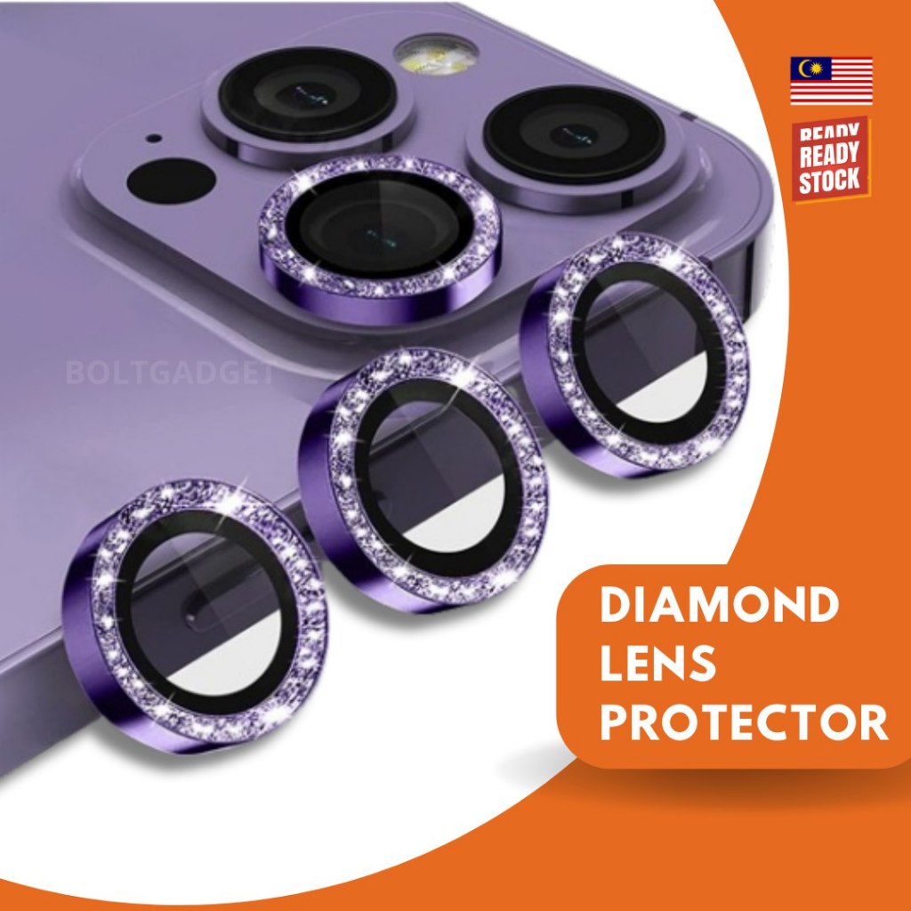 Diamond Camera Lens Protector for iP 15 16 17 Pro Max 15 Plus 14 13 11 12 Pro Max Ring Metal Alloy Glass Protection