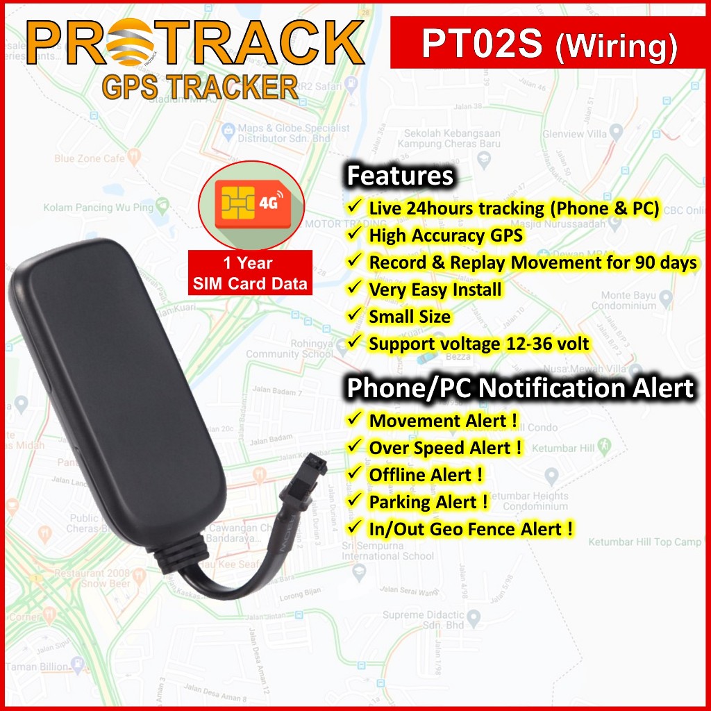 GPS Tracker PT02S # Plug & Play Easy Installation # Sim Card With 1 Year Data Plan