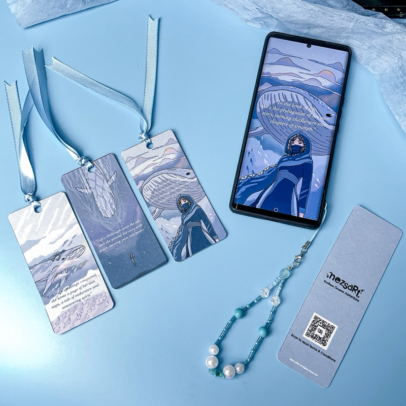 NEZS.ART Endless Ocean Adventure theme phone charm bookmarks blue phone wallpapers