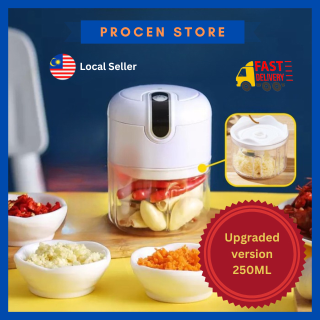 Mini Blender Garlic Chopper Electric Food Chopper Portable Blender Food Processor Meat Grinder Pengisar Serbaguna 250ml