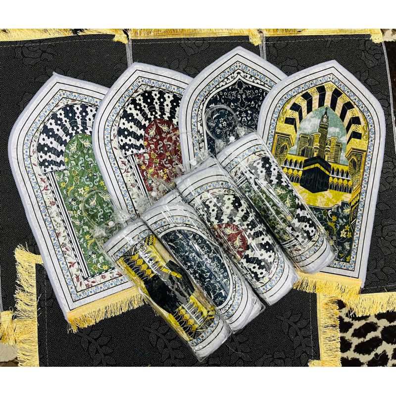 1 Set (10pcs) Sejadah Qubah 3D velvet Shining Doorgift prayer mat Hadiah