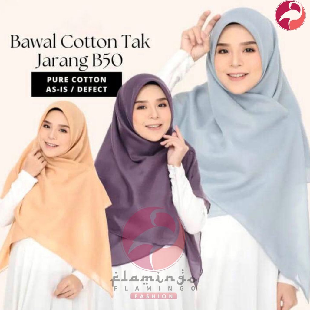 BAWAL COTTON PLAIN BIDANG 50 Square Hijab