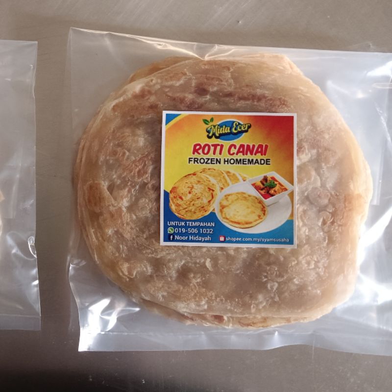 HOT SALE!!! ROTI CANAI FROZEN HOMEMMADE (5BIJI) (5 BUNGKUS KEATAS FREE 1BUNGKUS