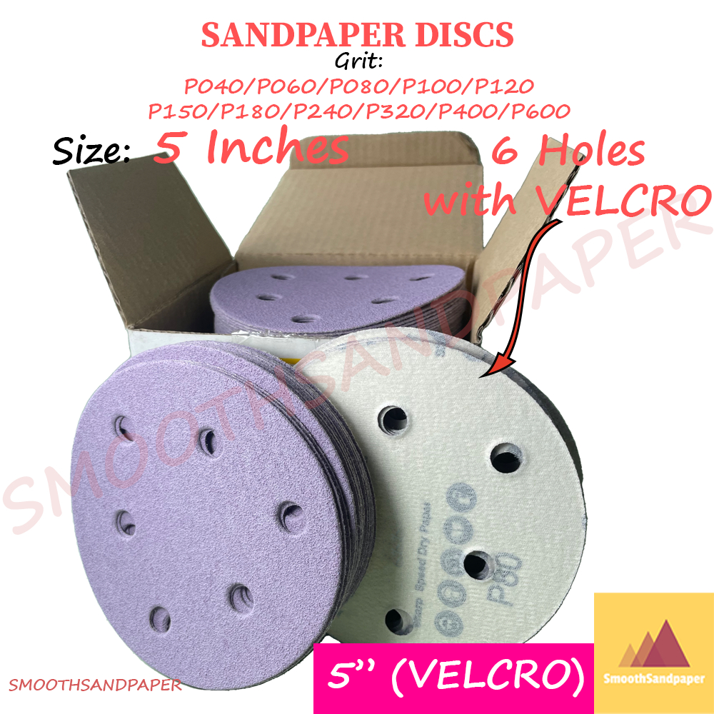 5 Inch Sanding Disc Hook & Loop Velcro | 6 Hole Sandpaper Disc P40-P600 | Best For Paint & Car Polishing image 7