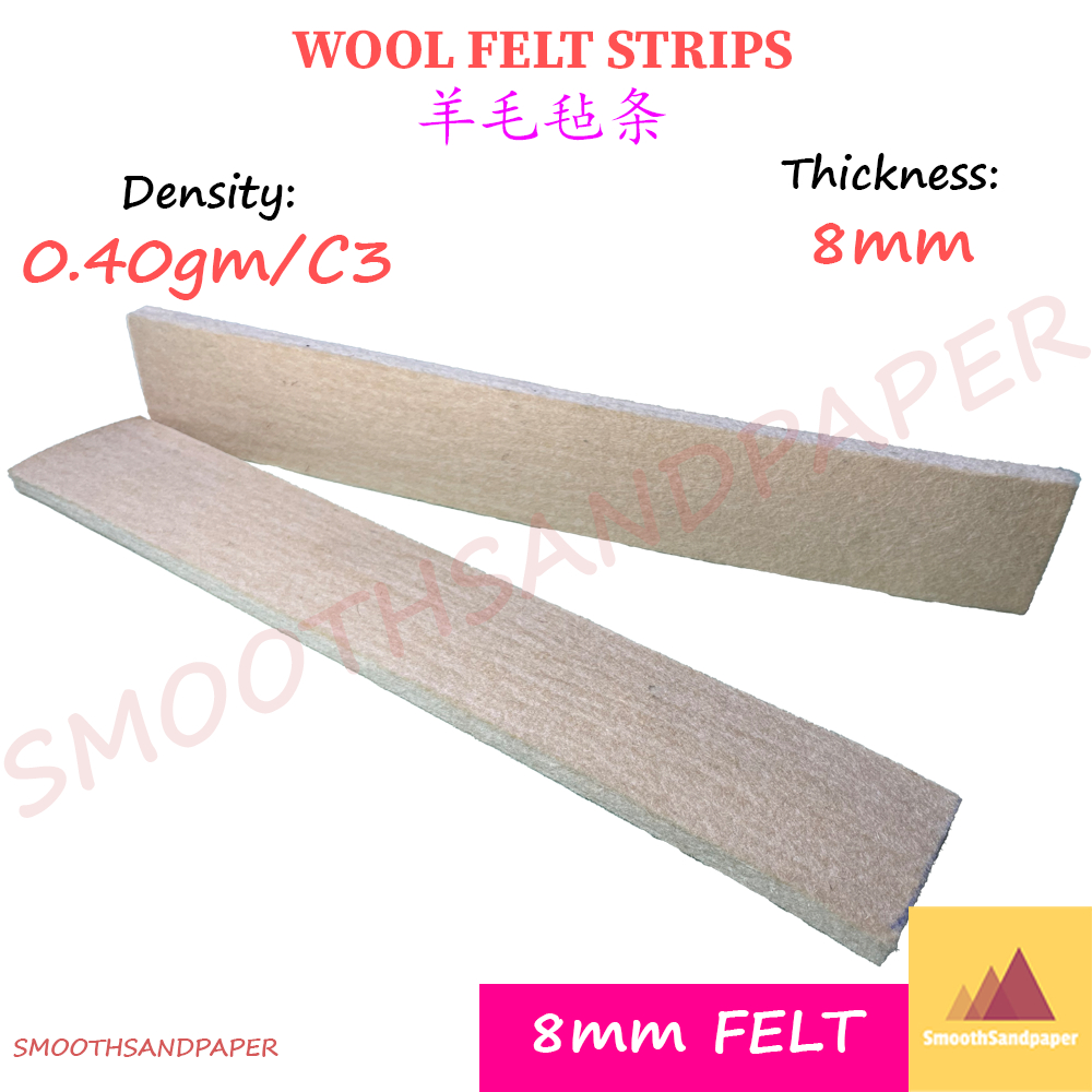 Wool Felt Strip 8mm Thick Pressed Felt Machine Felt 宽带砂光机砂光垫配件8mm厚防震羊毛毡条 image 2
