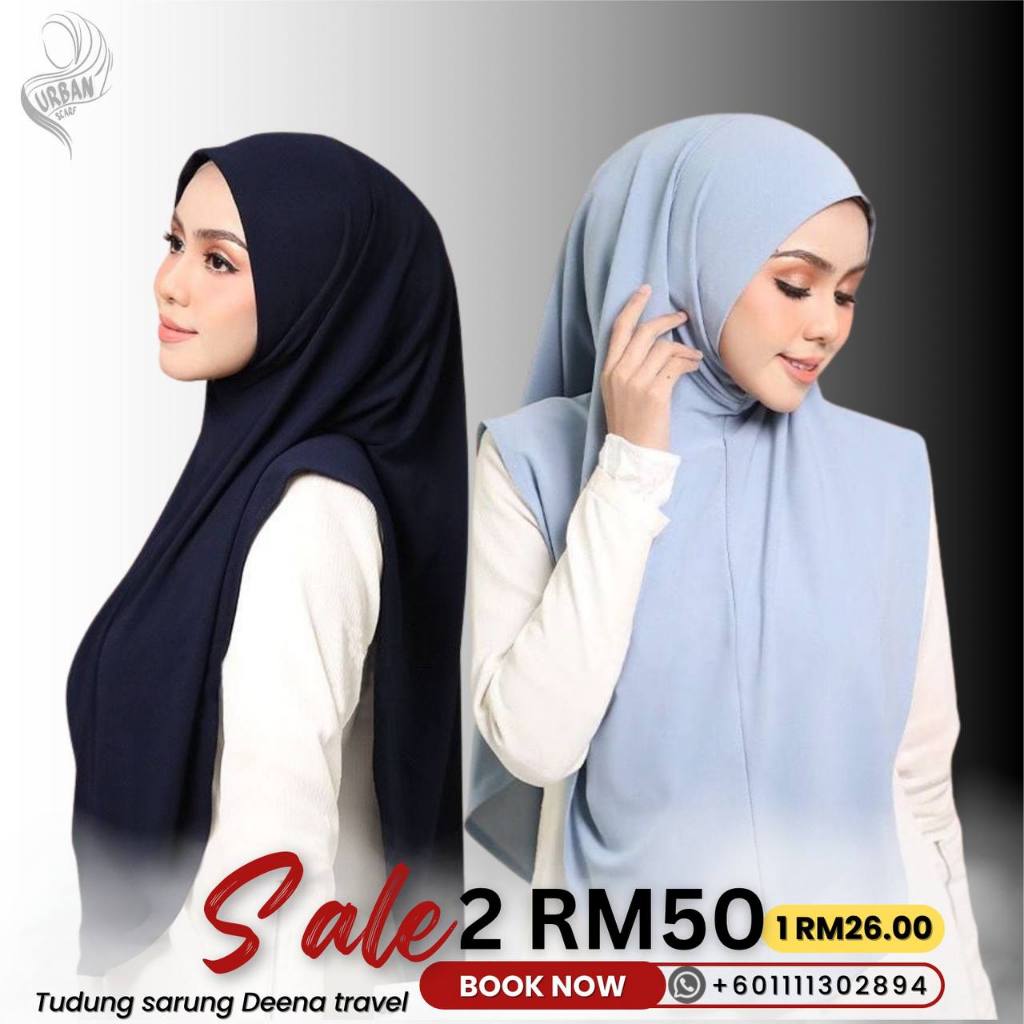 URBAN SCARF Tudung Sarung Deena Slim Fit 2024 Model Tudung Labuh khimar