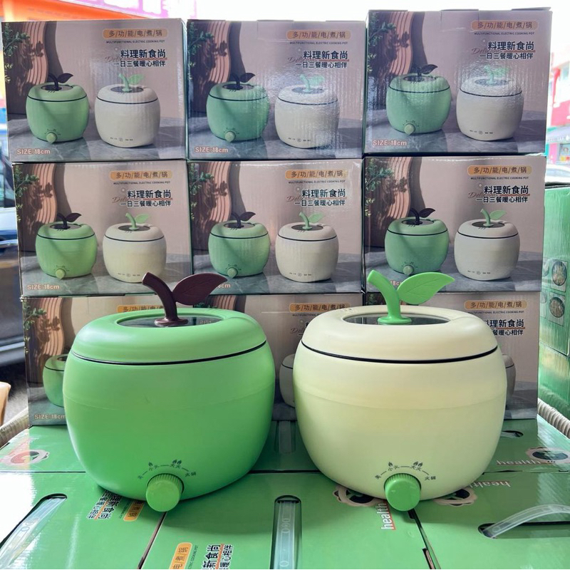 🇲🇾Local | 24h Ship】Mini Rice Cooker Apple Shape Smart Non-stick Pot Periuk Nasi Home Appliances 1.8L