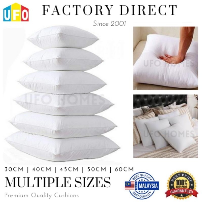 White Square Pillow Cushion Insert w/Premium Hollow Fill (Best Value Deal - Multiple Sizes)Bantal Kusyen Empat Segi