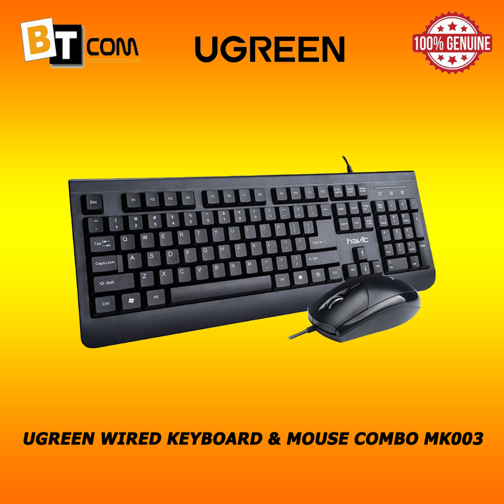 UGREEN Wired Keyboard & Mouse Combo MK003 (Set Pejabat & Kerja)