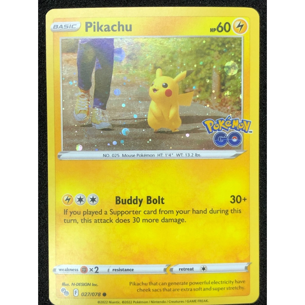 2022 Pokemon Go 027 Pikachu Holo Promo Kad Pokemon Card Original Game 3746-3765