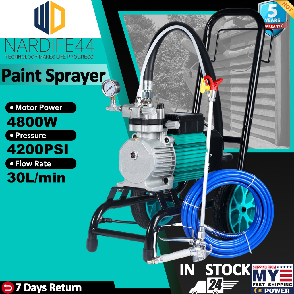 5-Year-Warranty 4800W Electric High Pressure Airless Wall And Roof Paint Sprayer Spray Gun Latex Paint Spraying Machine