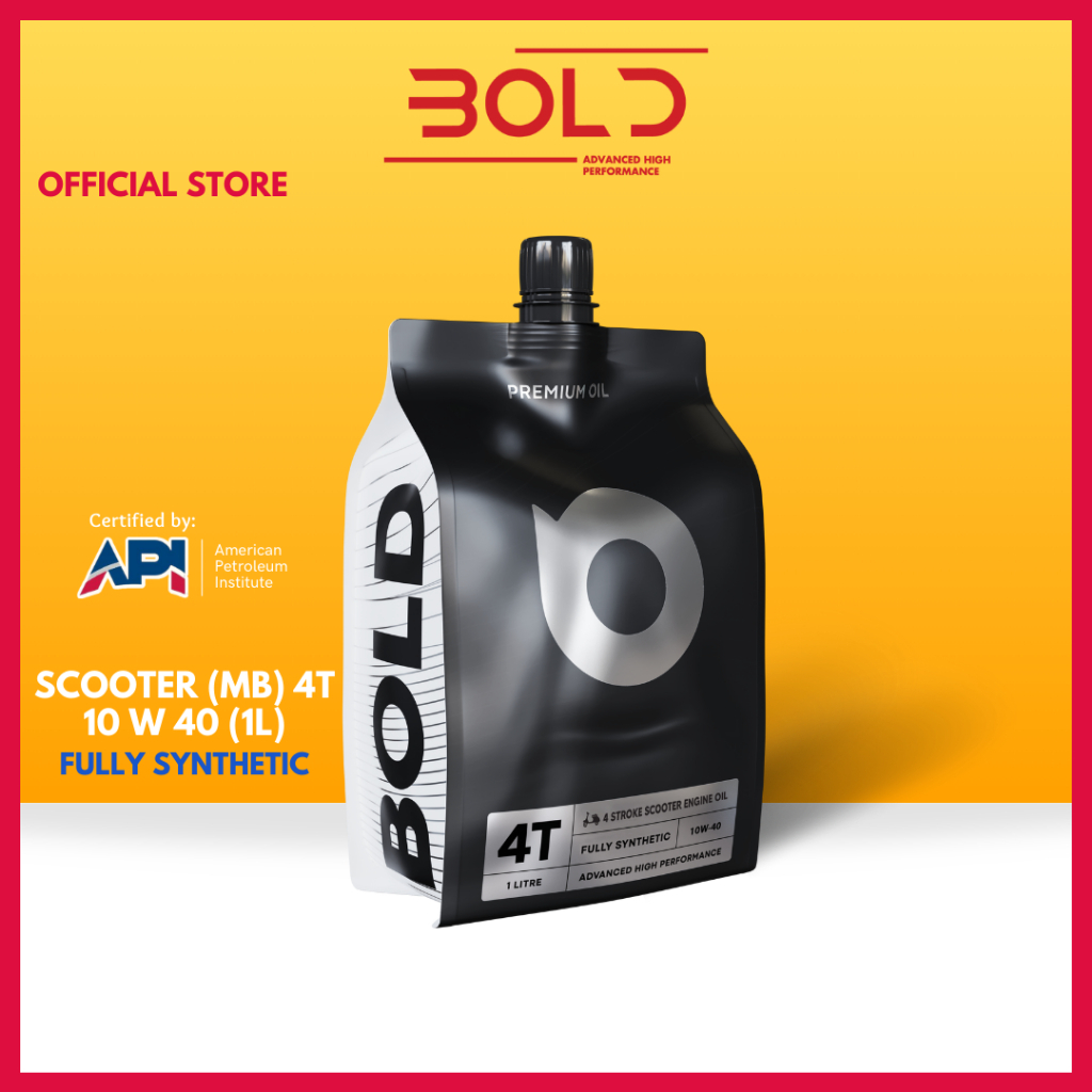 BOLD SCOOTER OIL 4T 10w40 1L MB SN Fully Synthetic Engine Oil Minyak Hitam Skuter Pelincir Motor 10w-40 ( EGO NVX BEAT