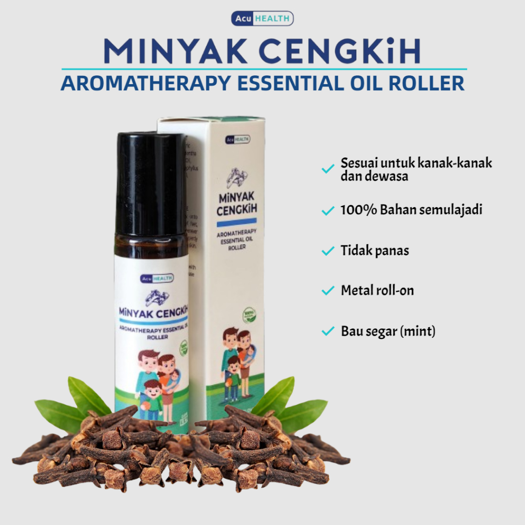 ACUHEALTH Minyak Cengkih bayi dewasa batuk Botol 10ml Clove Essential Oil roller baby adult cough
