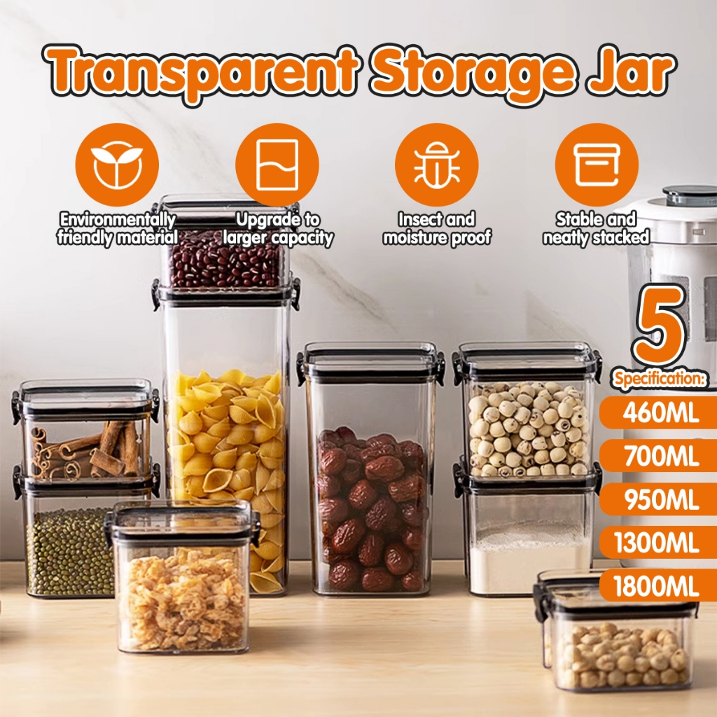 Thicken Storage Container Food Storage Airtight Multigrain Plastic Transparent Sealed High Quality Review 密封罐