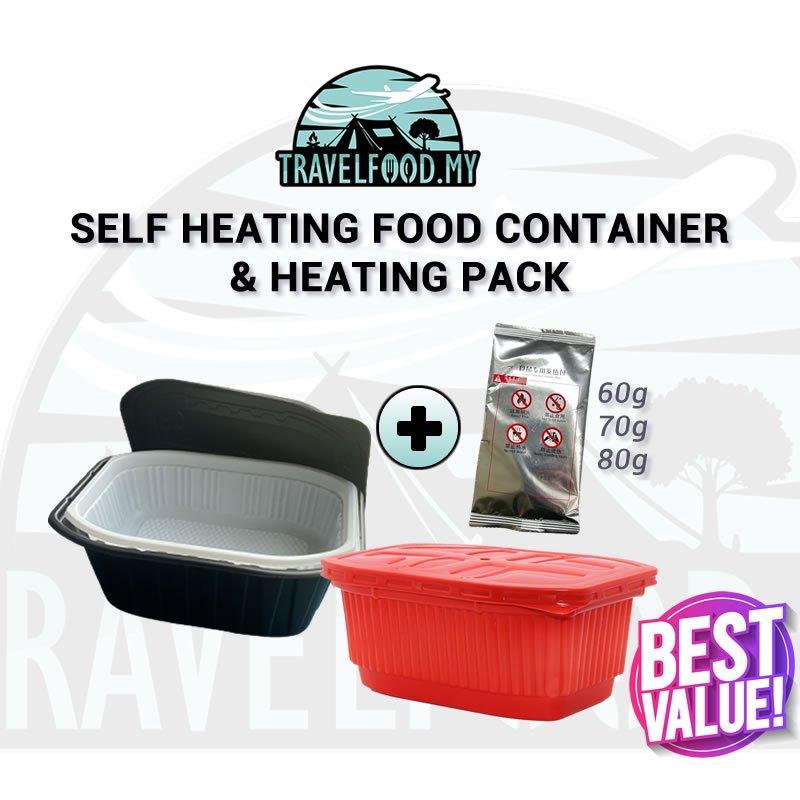 Disposable Self Heating Meal Box using Flameless Ration Heater Pack Heating Pemanas makanan Bekas makan tupperware