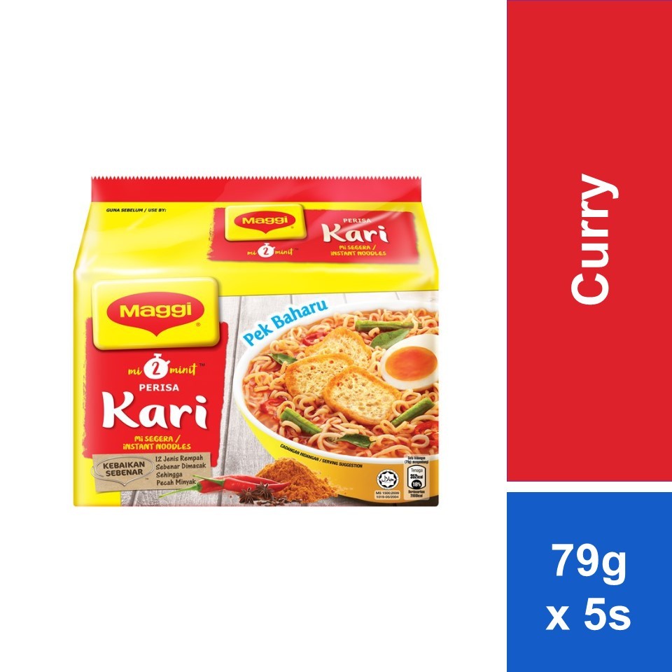 MAGGI� 2-MINN Noodles Curry 79g x 5 Packs (Halal)