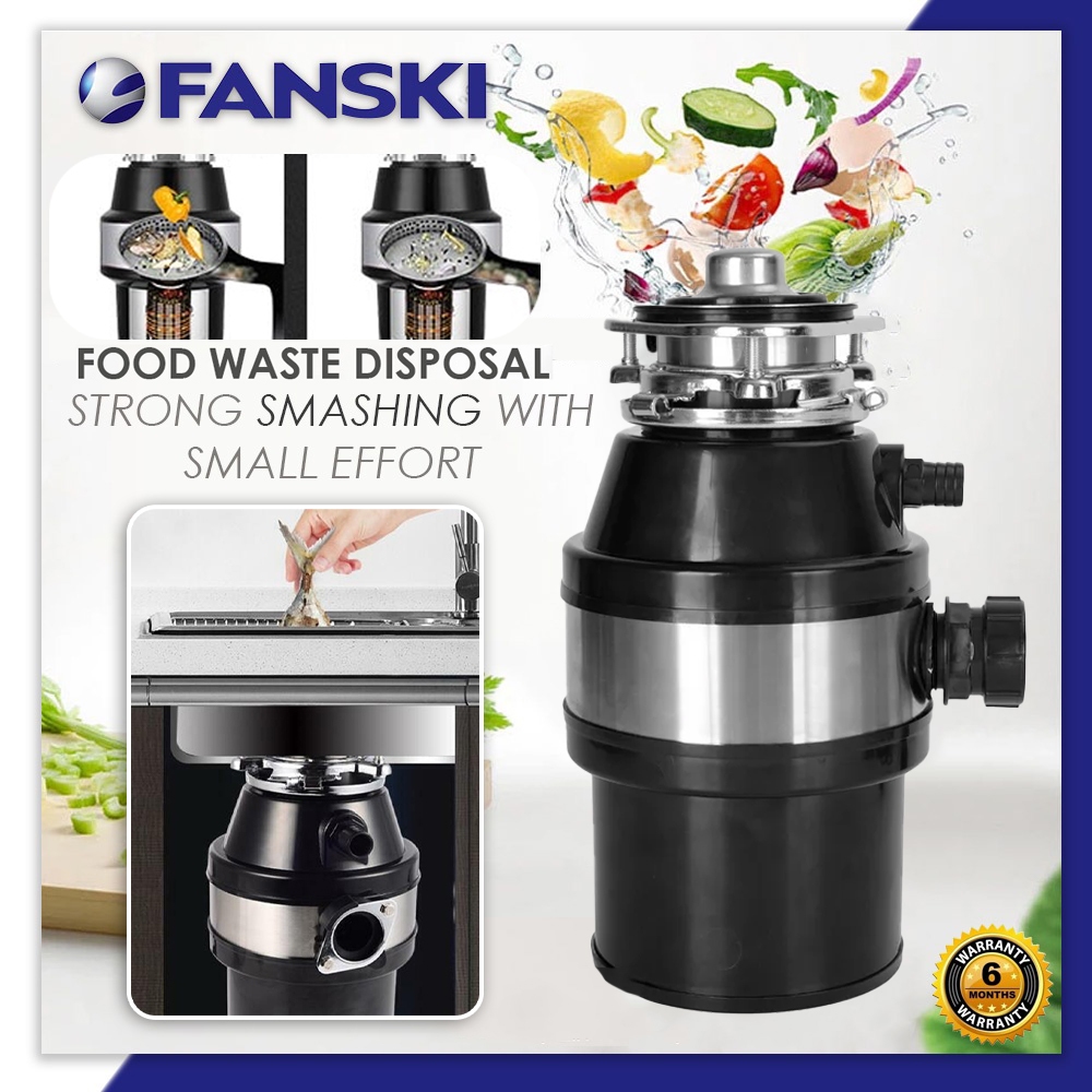 Sink Waste Disposer Grinder Food Garbage with Safety Air Switch 240V Pelupusan Sisa Makanan