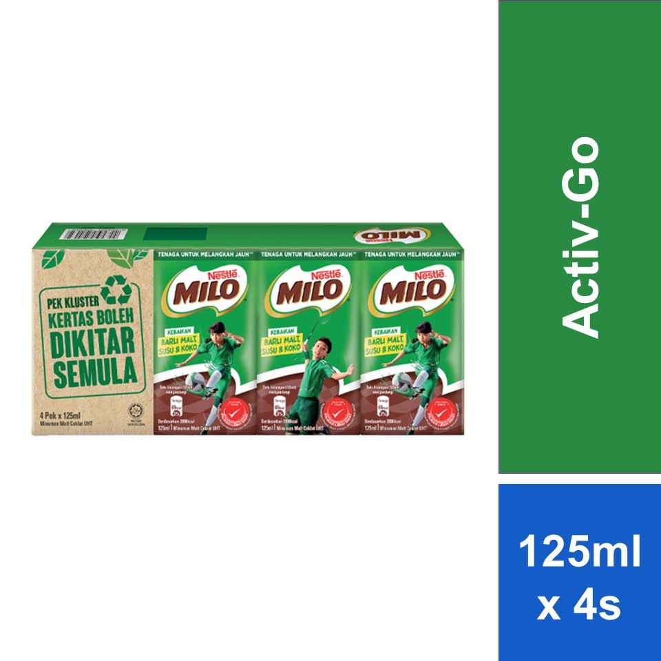 NESTLE Milo Chocolate Malt UHT 125ml x 4s (Halal)