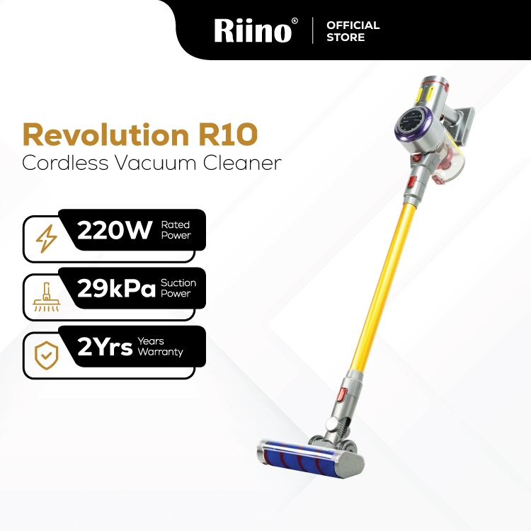 Riino Revolution R10 Cordless Vacuum Cleaner with Anti-Tangle Soft Roller B08A