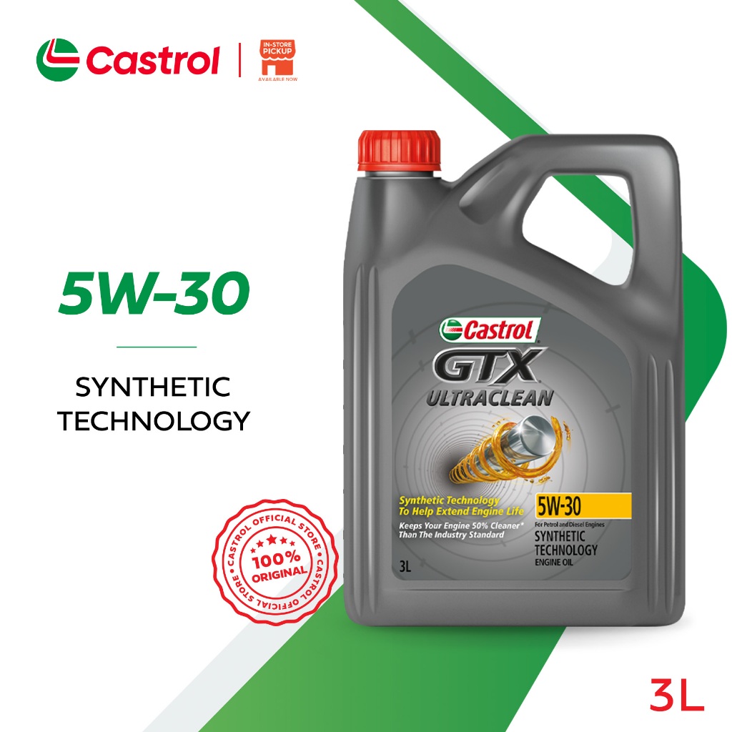 Castrol GTX ULTRACLEAN 5W-30 for Petrol and Diesel Cars (3L)