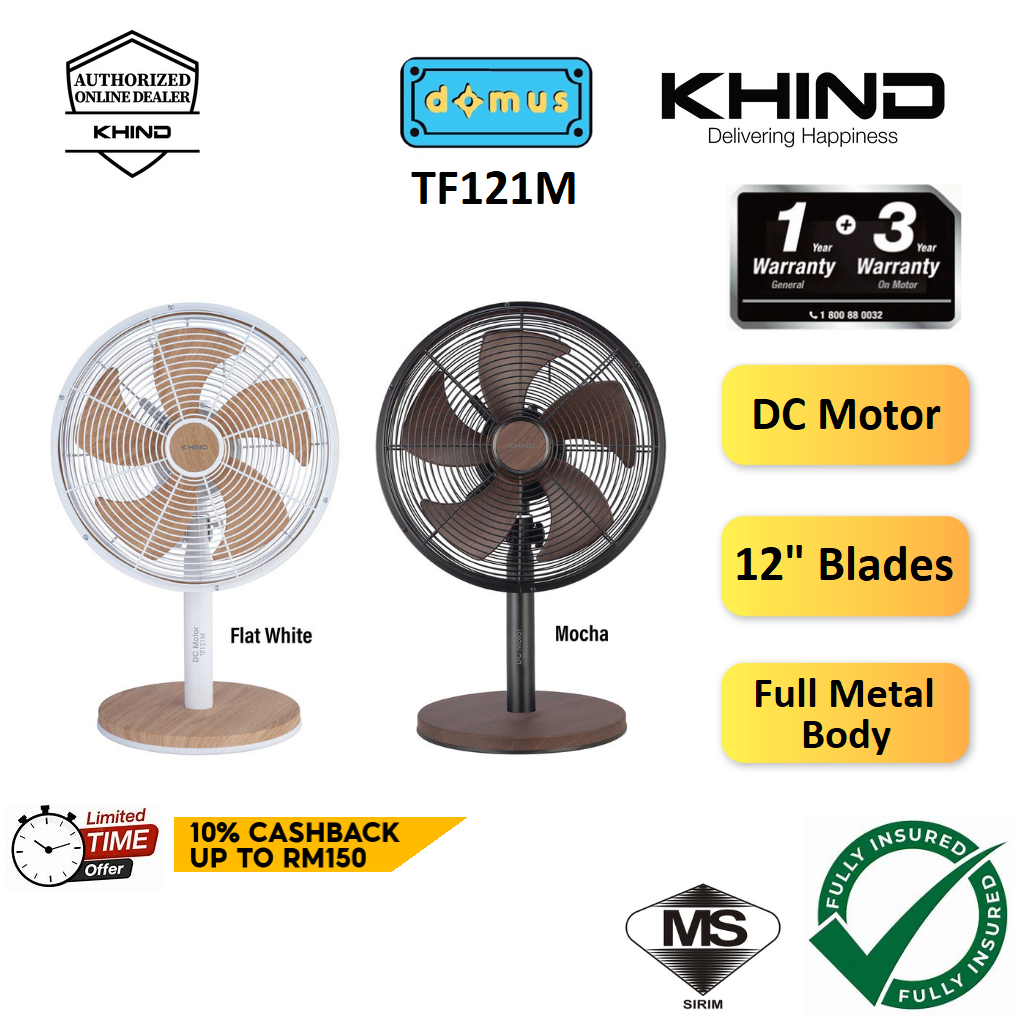 5 STARS Khind DC Motor Table Fan 12 Inch Desk Fan Kipas Meja (12") TF121M