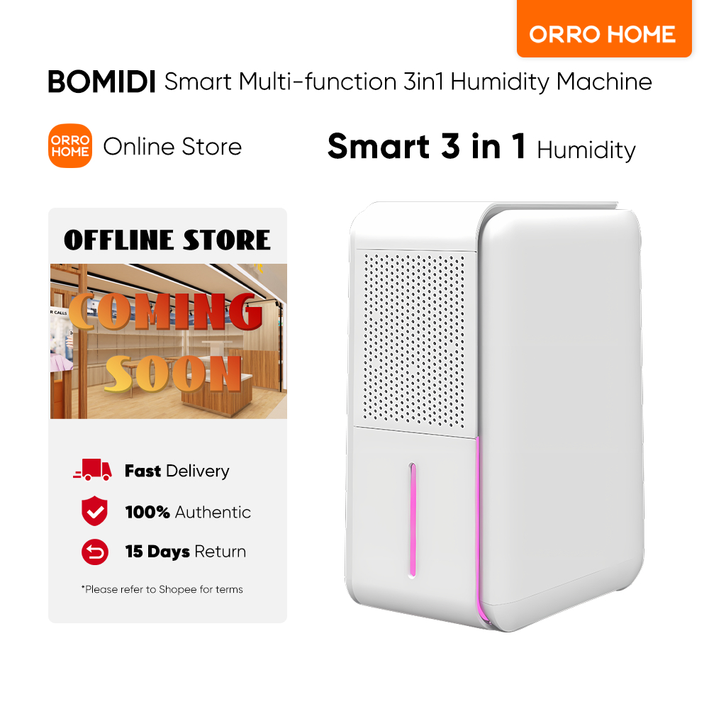 BOMIDI UH02 Smart Multi-function 3in1 Air Humidifier & Dehumidifier & Air Purifier 1.2L Water Tank With LED Light